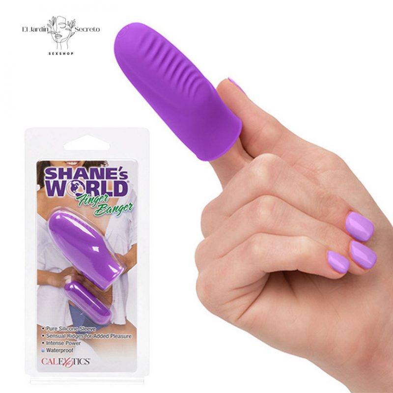 Dedal acanalado con Bala Vibradora Finger Banger Purple Calextics