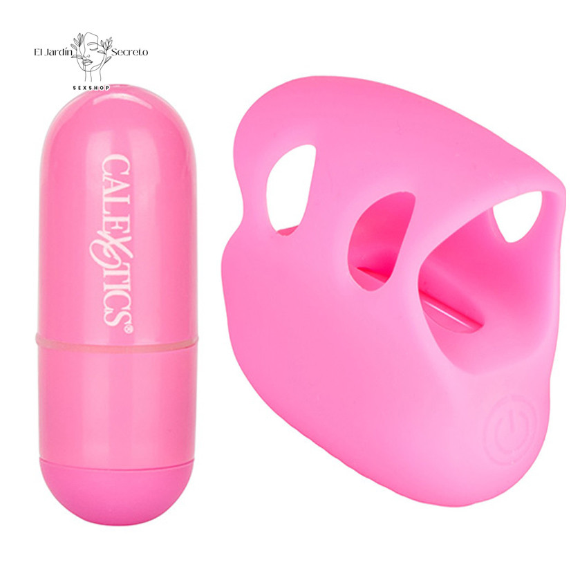 Dedal acanalado con Bala Vibradora Finger Tingler Pink Calextics 4 Dedal acanalado con Bala Vibradora Finger Tingler Pink Calextics