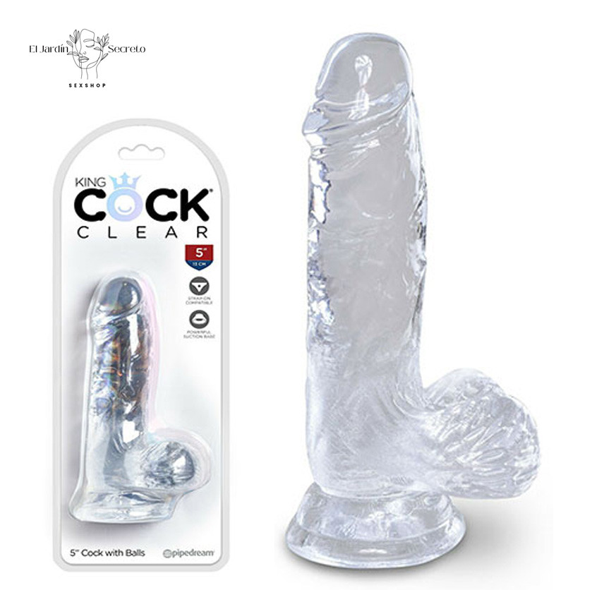 Dildo realista 13cm Sexo Anal o Vaginal Pegging King Cock Clear Pipedream