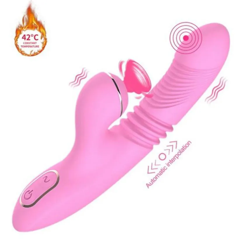 Vibrador Punto G y Succionador de Clítoris Retráctil Efecto Calor Olivia Dibe
