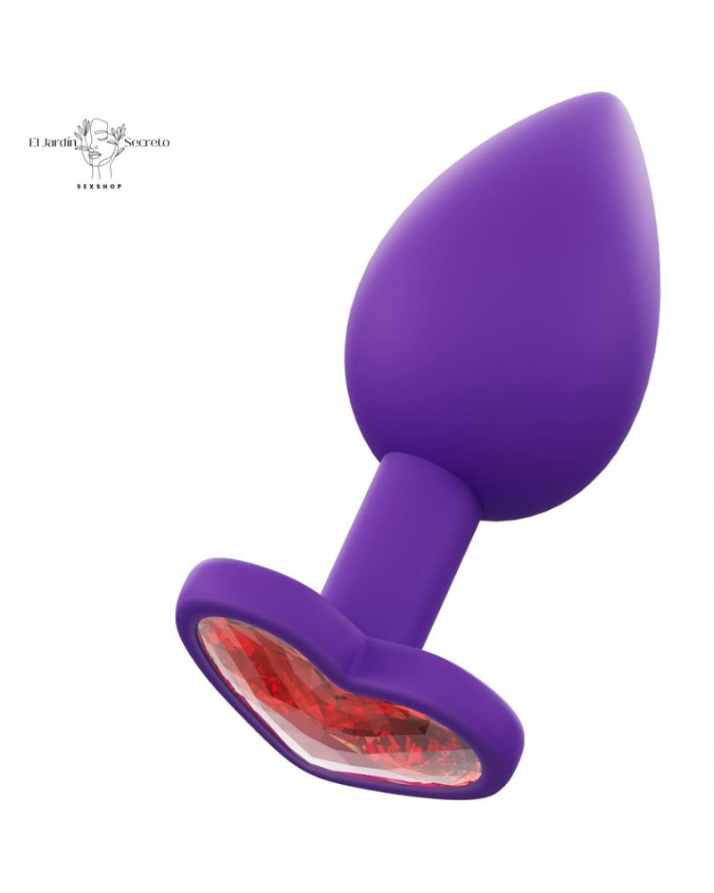 plug anal de silicon 8cm corazon morado sexo anal medium