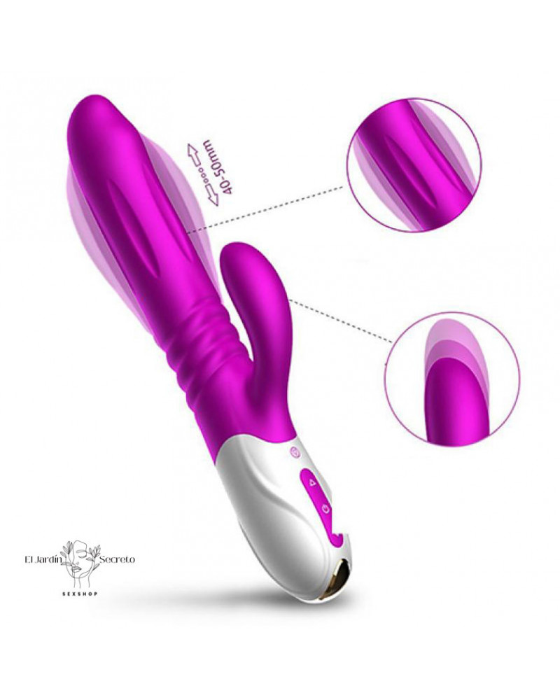 Vibrador FOX T2 con Expansión, Empuje y Estimulación Clitorial