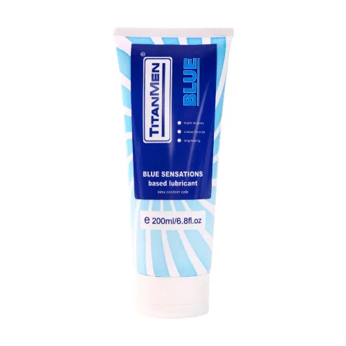 Lubricante Base Agua Anal y Vaginal ácido hialurónico TitanMen Blue Sensations