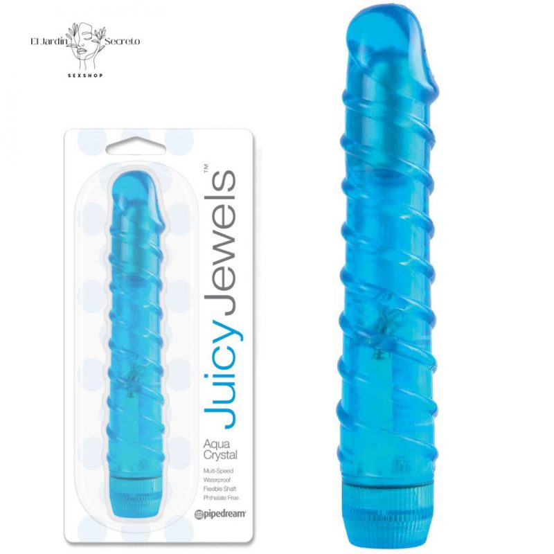 Vibrador 15cm Flexible Clítoris y Punto G Aqua Crystal Pipedream