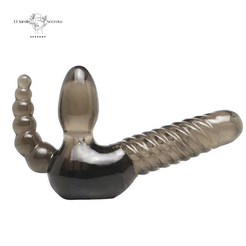 Arnés Strap-On triple 18cm con Estimulador Anal Punto G Pipedream 4 Arnés Strap-On triple 18cm con Estimulador Anal Punto G Pipedream