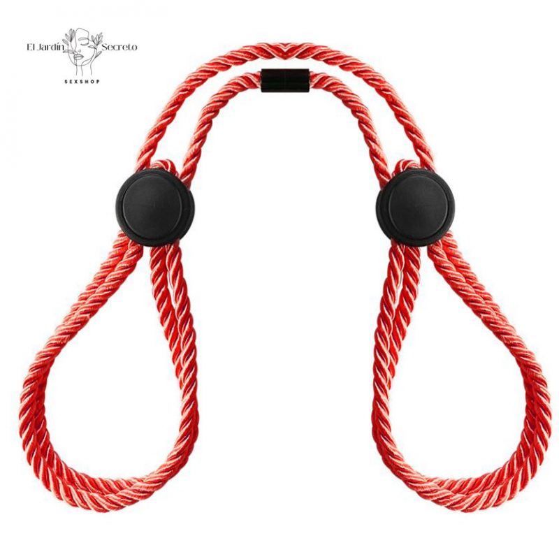 Esposas y Tobilleras Rojo Nylon Ajustables BDSM para Sujeción y Bondage