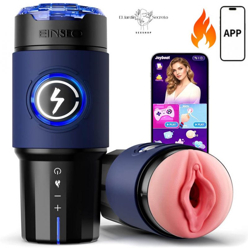 Masturbador Vibrador para pene Automático con Vagina, IA, Calor y Empuje Turbo