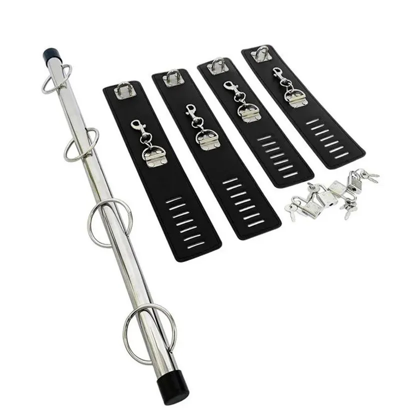 Barra Metalica Separador de Piernas BDSM con Esposas y Puños Fetiche