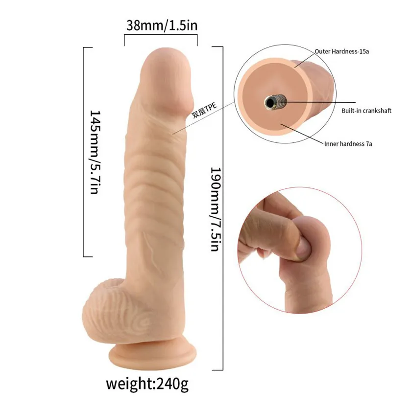 Dildo 19cm Realista Pene Flexible con Vértebra y Base de Succión