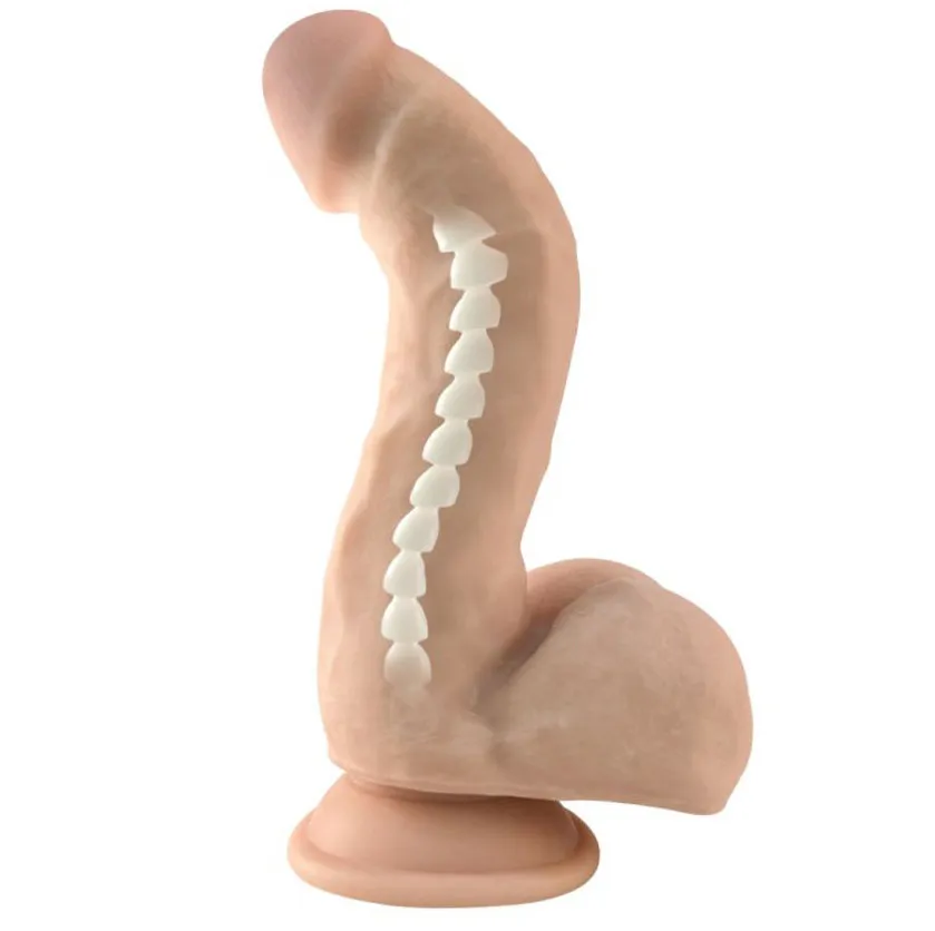 Dildo 20cm Fat Realista Pene Flexible con Vértebra y Base de Succión - Imagen 2