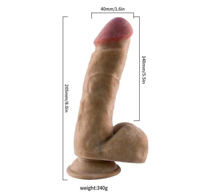 Dildo 20cm Fat Realista Pene Flexible con Vértebra y Base de Succión - Imagen 4