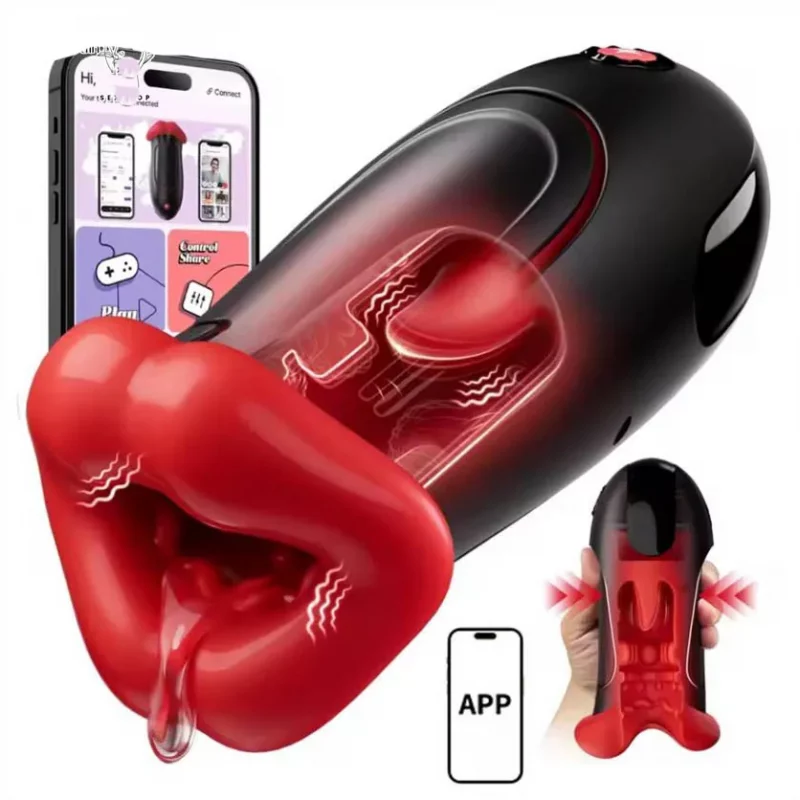 Masturbador Vibrador para Pene con Boca