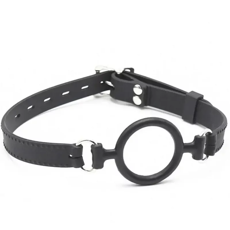 Mordaza Negra Bucal BDSM Silicona Ajustable Juegos de Bondage