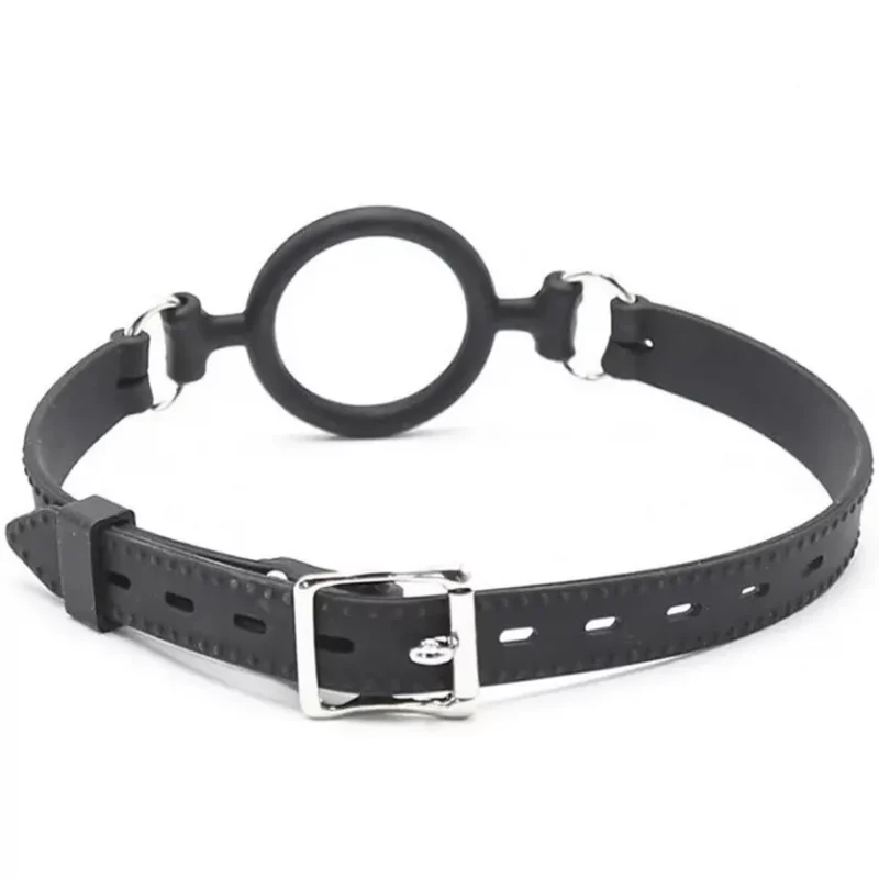 Mordaza Negra Bucal BDSM Silicona Ajustable Juegos de Bondage