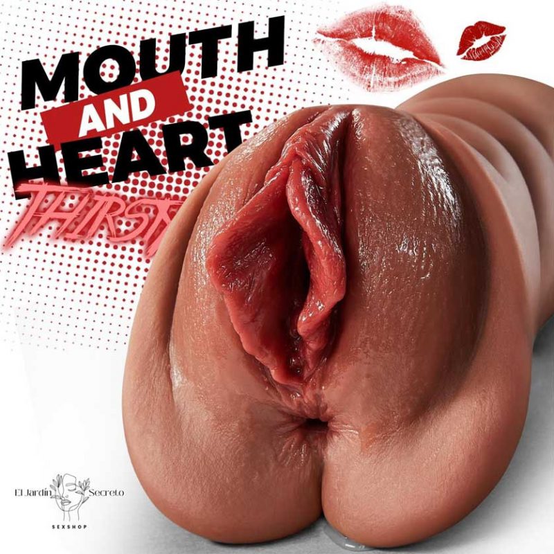 Masturbador Pene Realista 2 en 1 Vagina y Ano Textura 5D Marrón