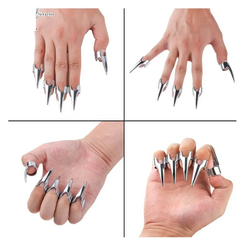 Kit de 5 Garras Plateada BDSM de Acero Inoxidable Fetiche Premium - Imagen 3