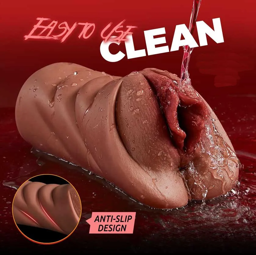 Masturbador Pene Realista 2 en 1 Vagina y Ano Textura 5D Marrón 6 Masturbador Pene Realista 2 en 1 Vagina y Ano Textura 5D Marrón - Imagen 6