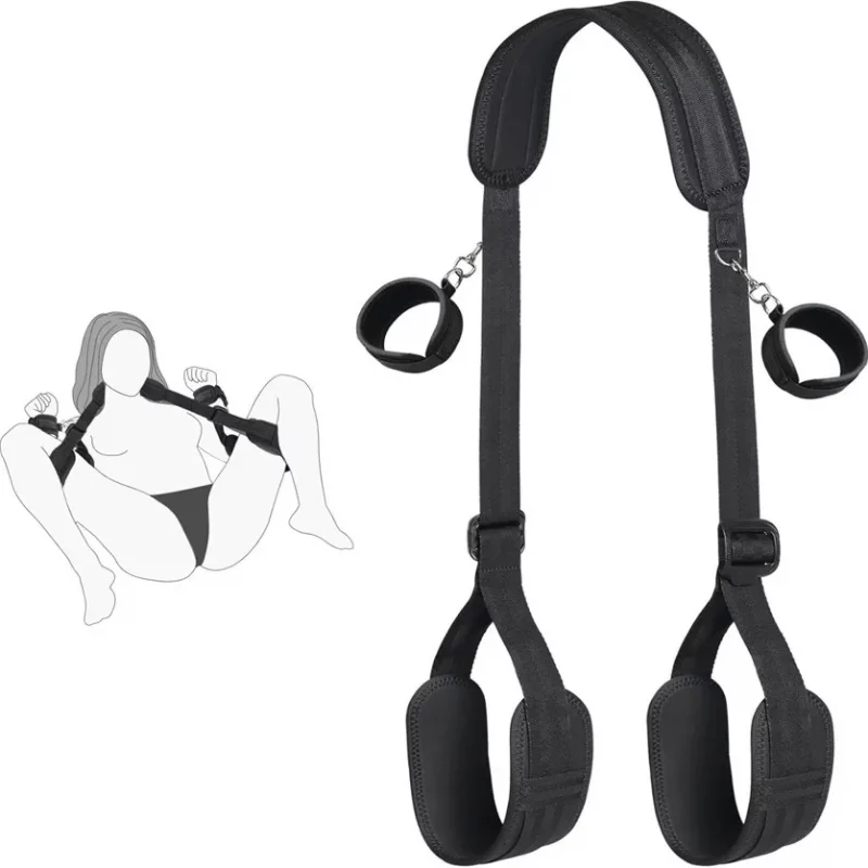 Separador de piernas BDSM Bondage Ajustable con Esposas para Parejas
