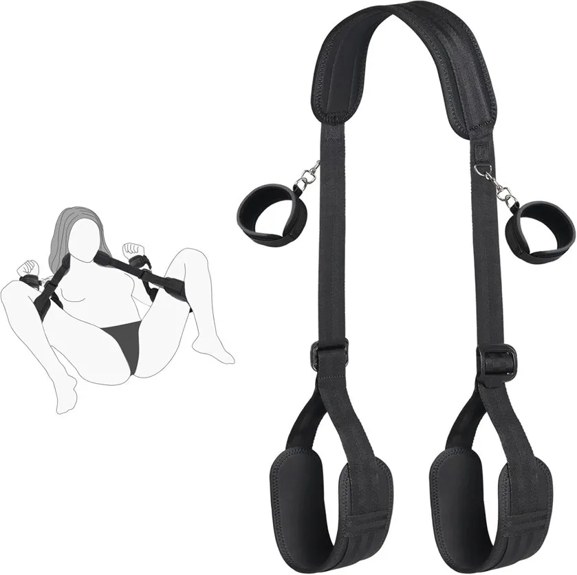 Separador de piernas BDSM Bondage Ajustable con Esposas para Parejas