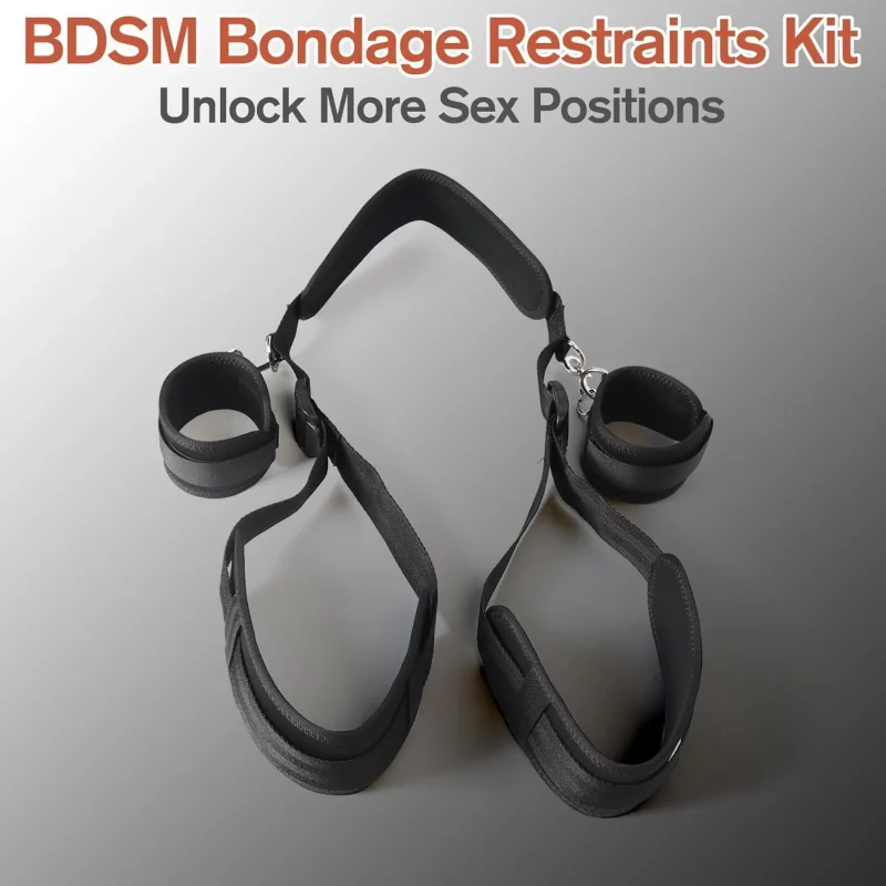 Separador de piernas BDSM Bondage Ajustable con Esposas para Parejas2