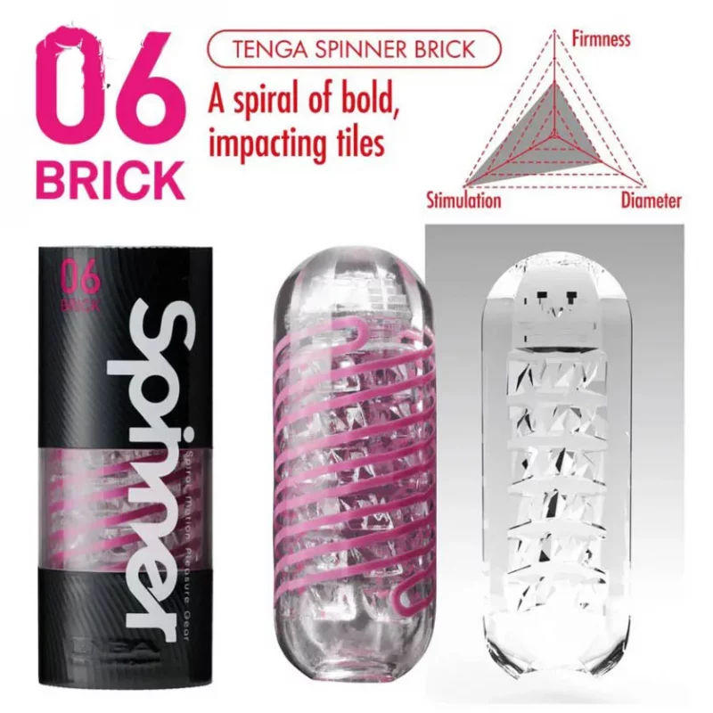 TENGA Spinner 06 BRICK Masturbador para tu pene con Giro Interno2 TENGA Spinner 06 BRICK Masturbador para tu pene con Giro Interno