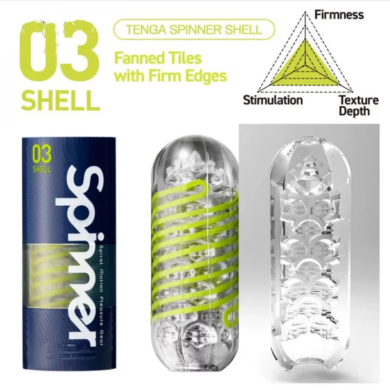 TENGA Spinner SHELL 03 Masturbador para tu pene con Giro Interno2 TENGA Spinner SHELL 03