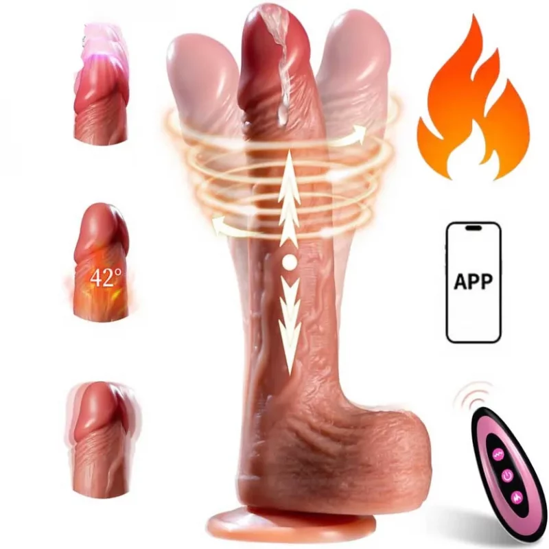 Vibrador Realista 6 en 1 con App y Empuje