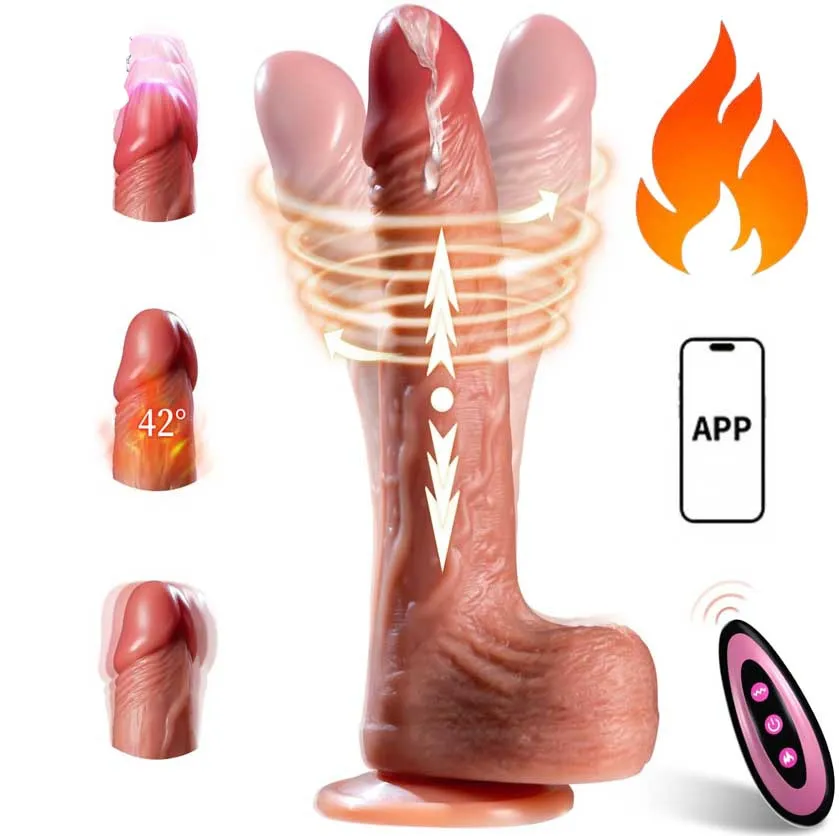 Vibrador Realista 6 en 1 con App y Empuje