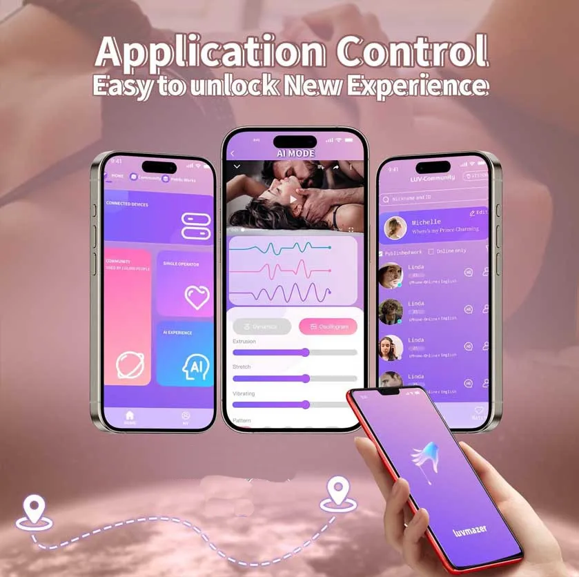 Vibrador Realista 6 en 1 con App y Empuje Placer Anal y Vaginal y Calor - Imagen 3