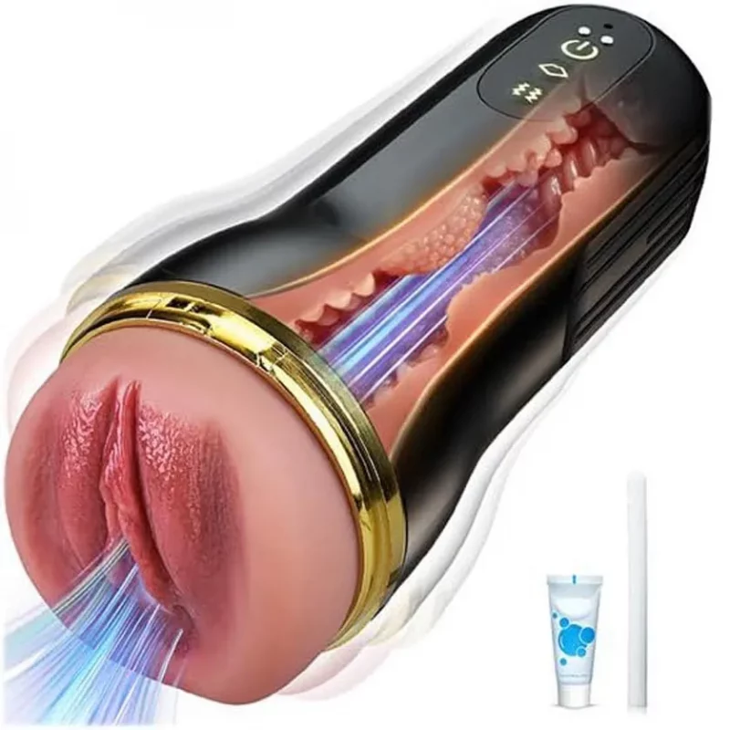 Masturbador Vibrador y Succión para Pene Masculino Automático Realista