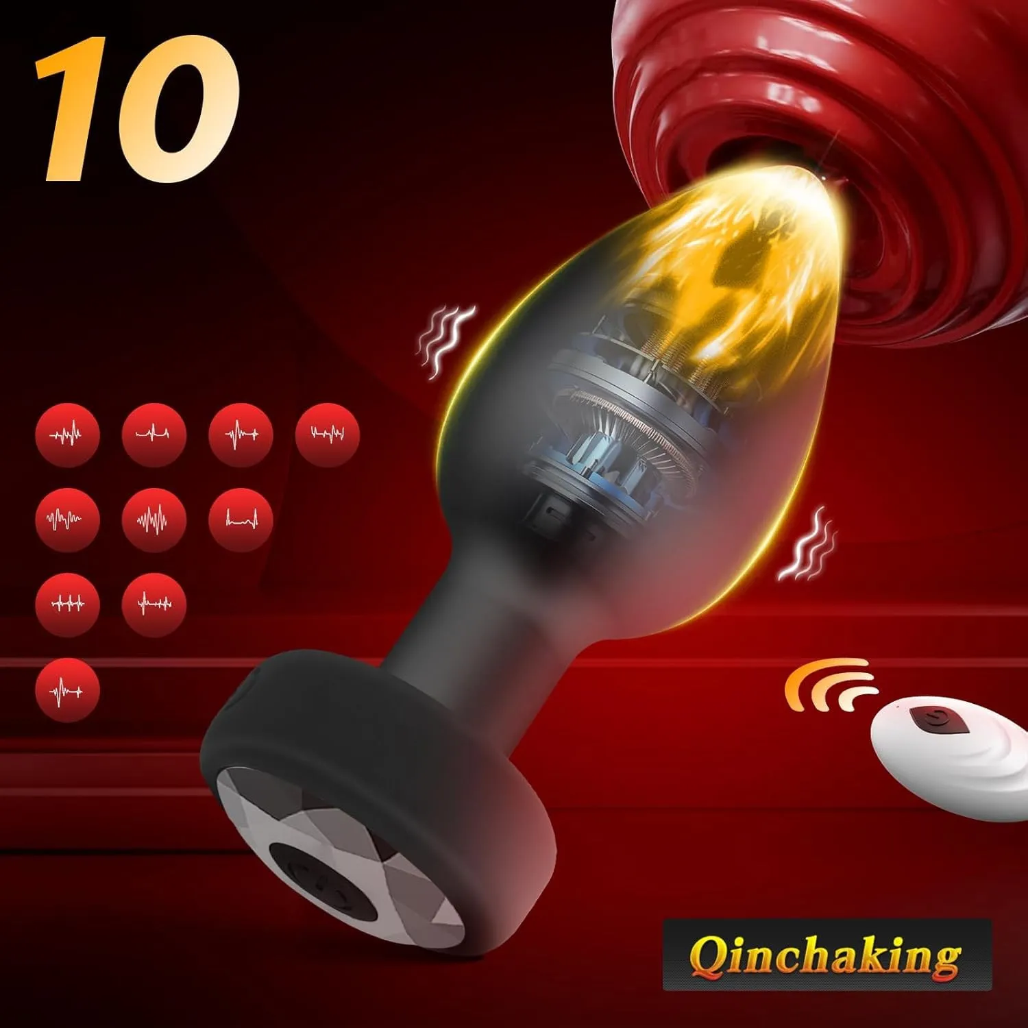 Plug Anal Vibrador 19cm Control Remoto Masajeador de Próstata Punto P 2 Plug Anal Vibrador 19cm Control Remoto Masajeador de Próstata Punto P