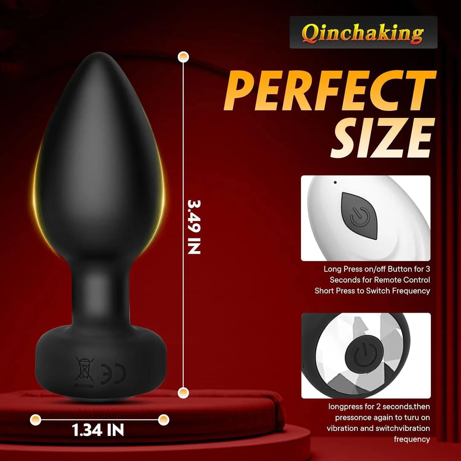 Plug Anal Vibrador 19cm Control Remoto Masajeador de Próstata Punto P 4 Plug Anal Vibrador 19cm Control Remoto Masajeador de Próstata Punto P - Imagen 4