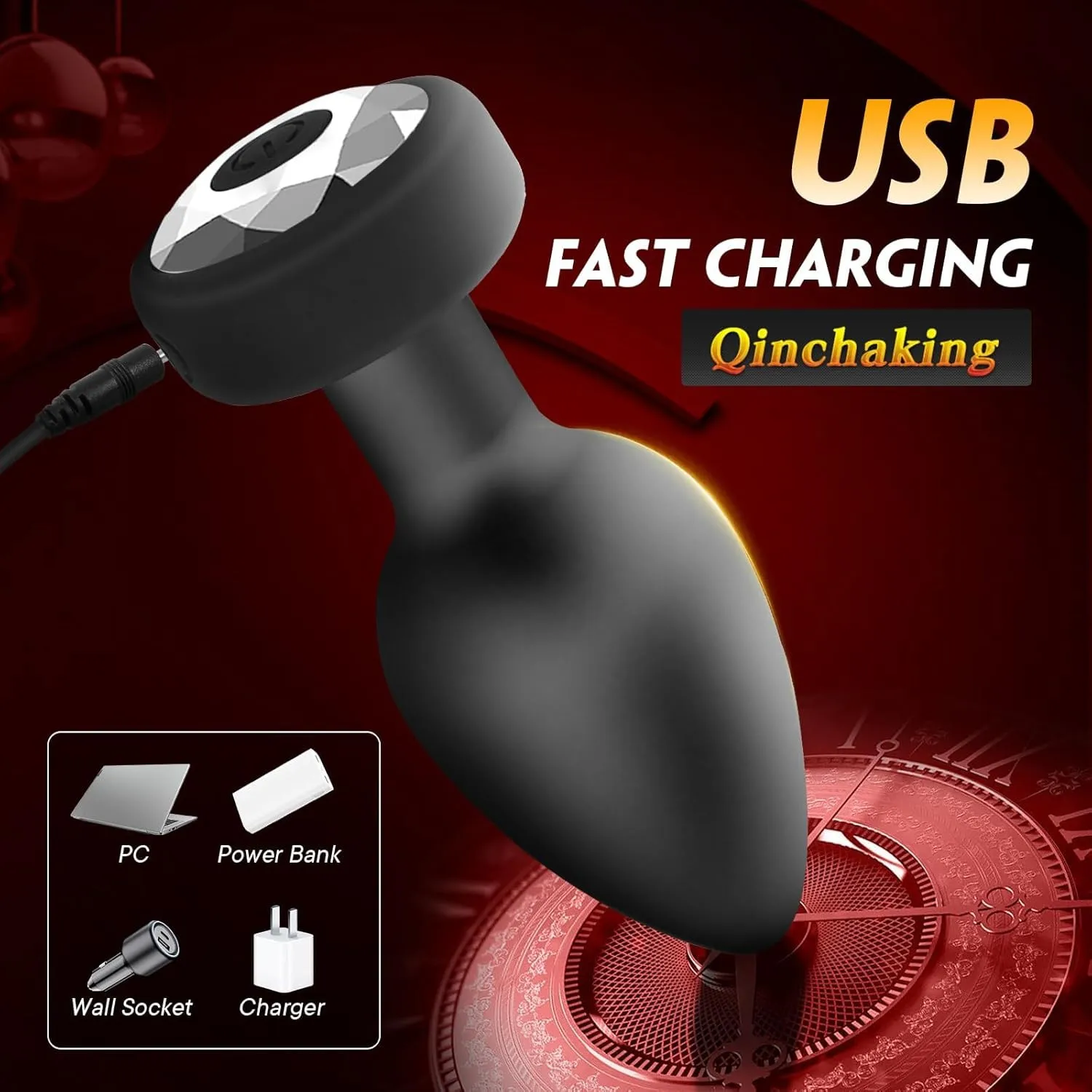 Plug Anal Vibrador 19cm Control Remoto Masajeador de Próstata Punto P 5 Plug Anal Vibrador 19cm Control Remoto Masajeador de Próstata Punto P - Imagen 5