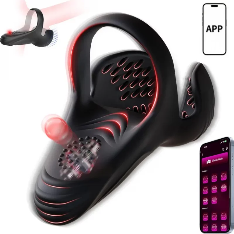 Anillo Vibrador Pene y Testículos App: Doble Estimulación Pene y Testículos