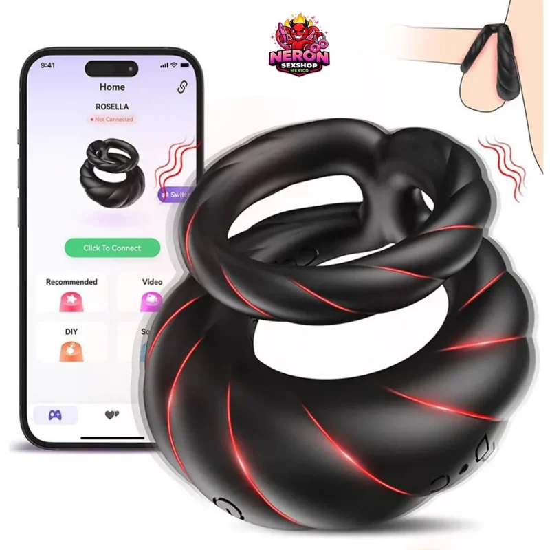 Anillo de Pene y Testículos Doble con App Vibrador Masculino Pro