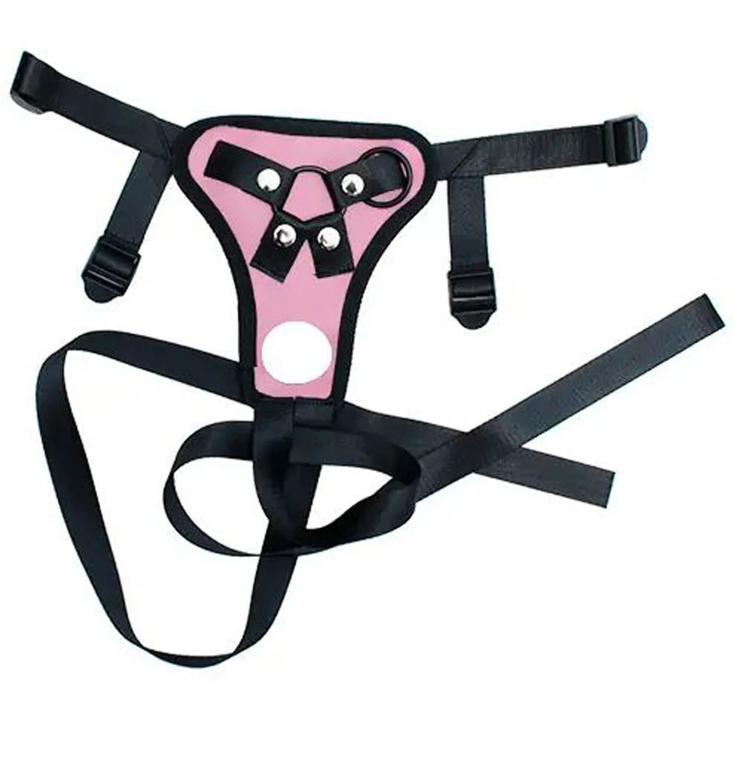 Arnés Rosa Doble para Dildo con Argolla Ajustable Unisex