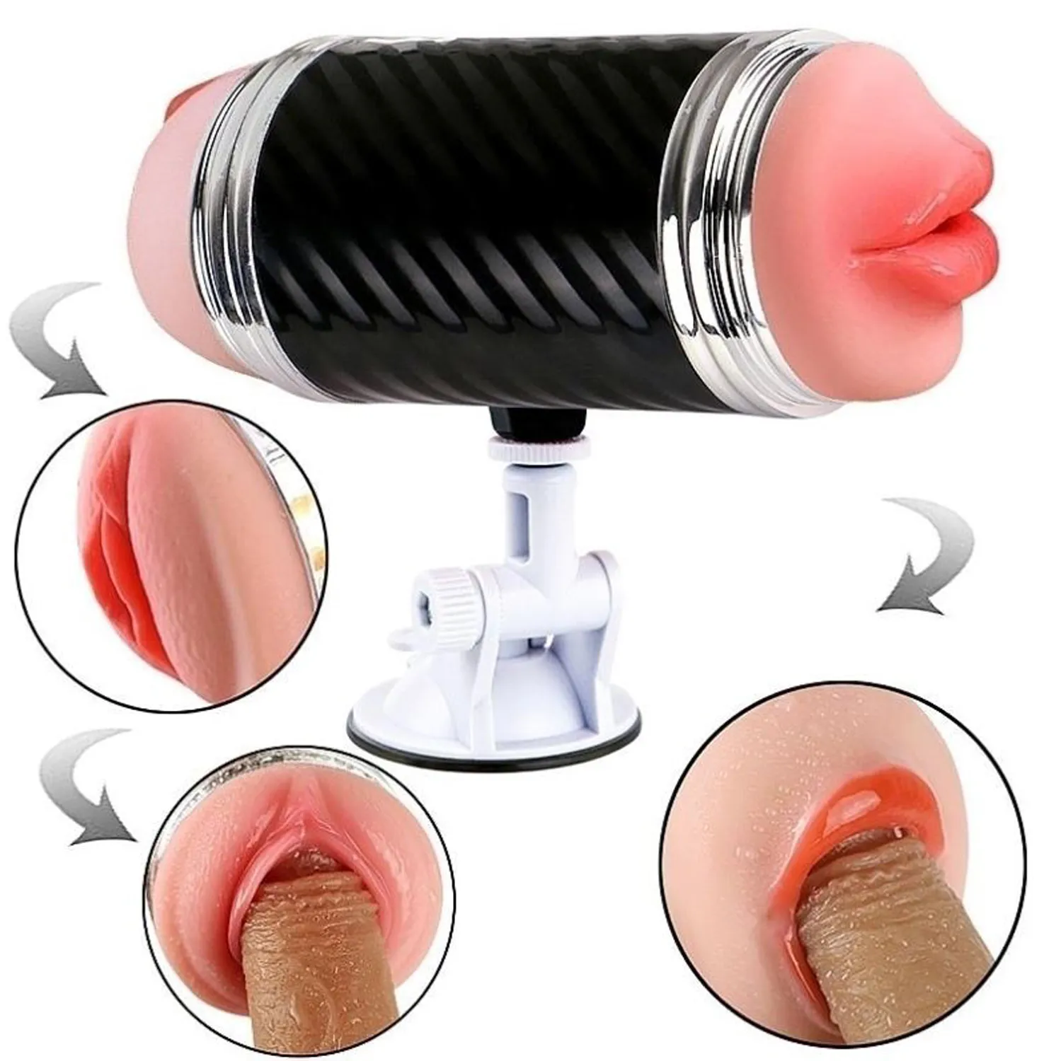 Masturbador Masculino Doble Entrada Vagina y Boca - Imagen 2