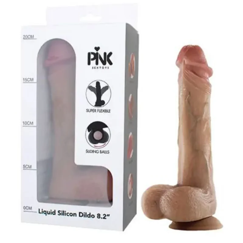 Dildo Realista de Silicona Líquida 20 cm Punto G Vagina