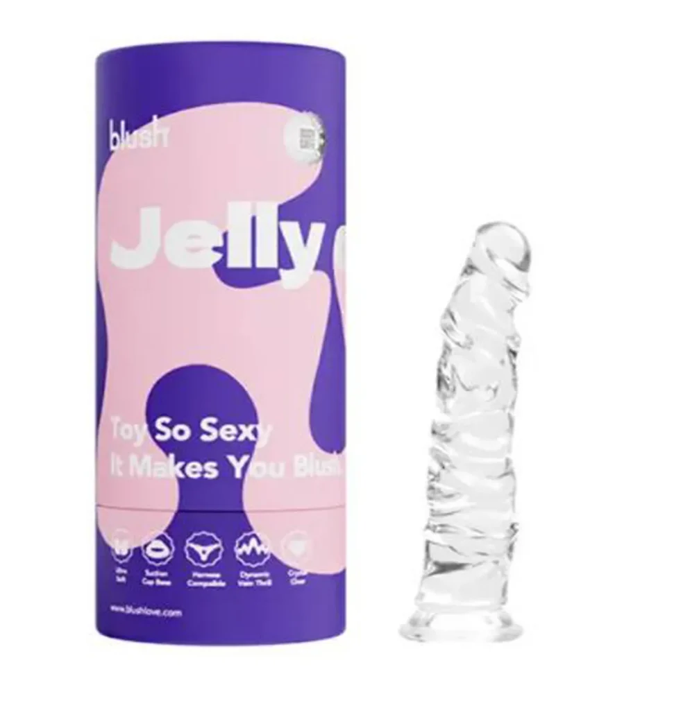 Dildo Transparente 14 cm Ventosa Jelly Clear Blush Punto G
