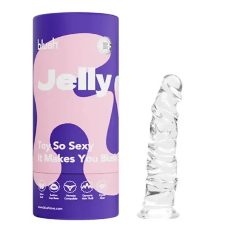 Dildo Transparente 14 cm Ventosa Jelly Clear Blush Punto G